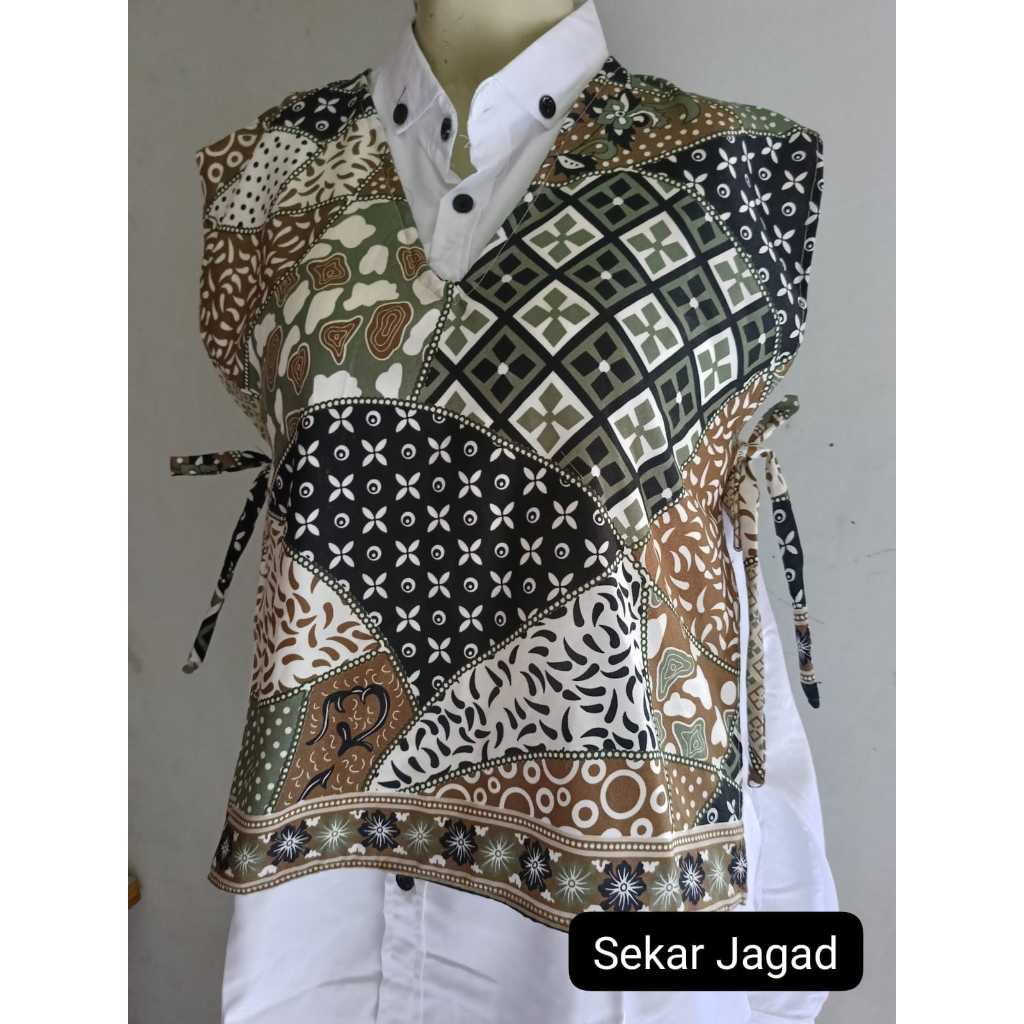 Vest Batik Wanita Rompi Batik Atasan Wanita Outer Batik Modern Vest Kantor
