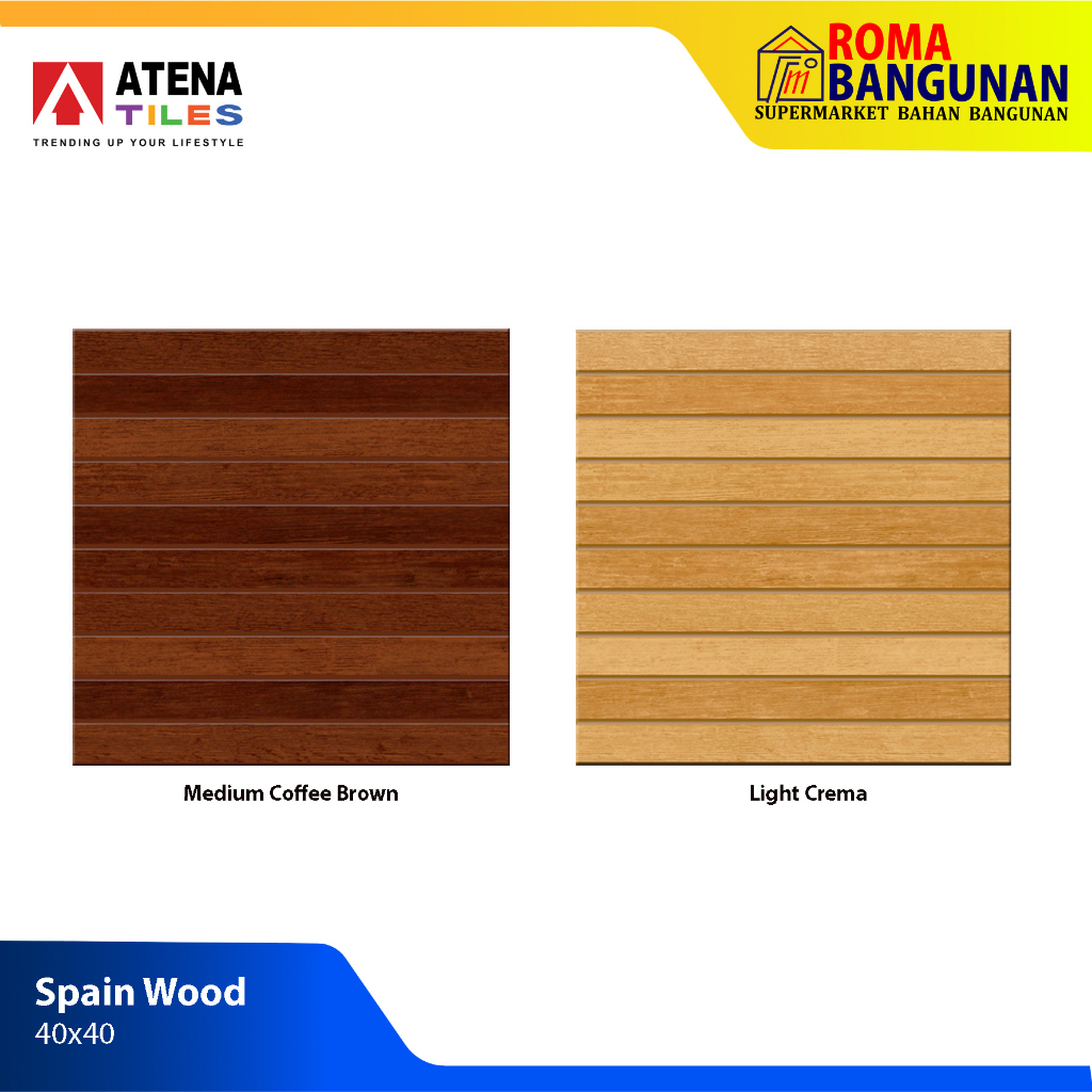 Atena Keramik Lantai / Keramik Motif Kayu Spain Wood Series 40X40