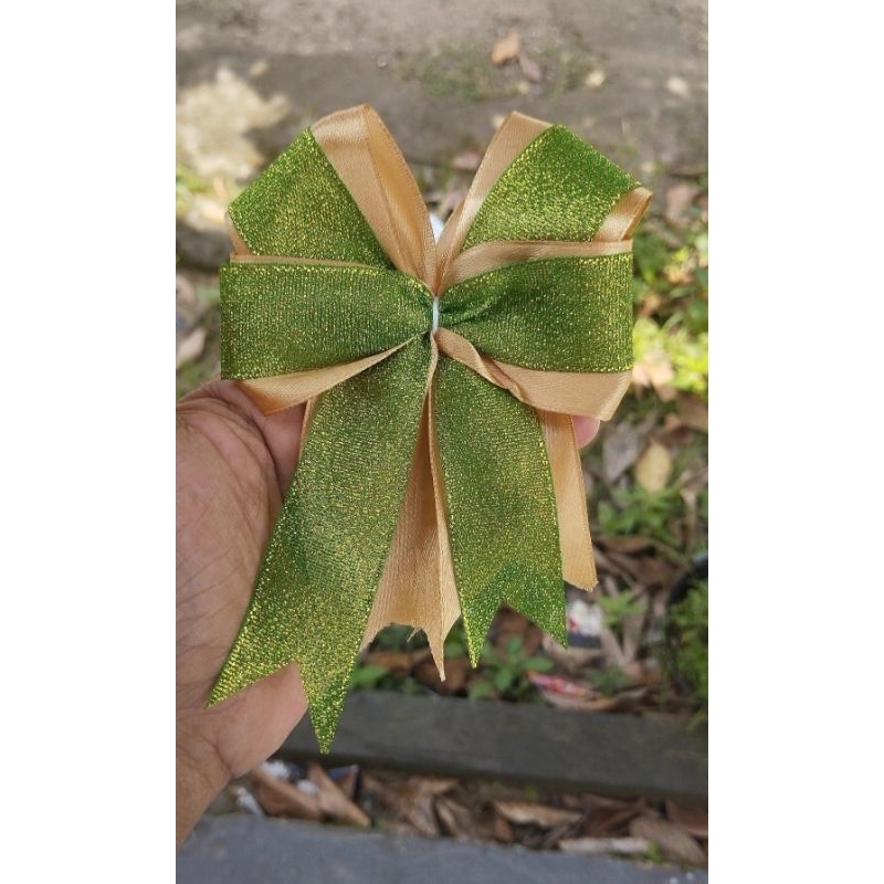 

Pita Siap Pakai / Pita Coklat-glitter hijau