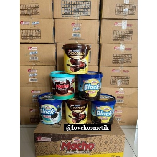 

(1 Karton isi 6 Toples) Macho / Choco Bar / Black Cookies Marindo