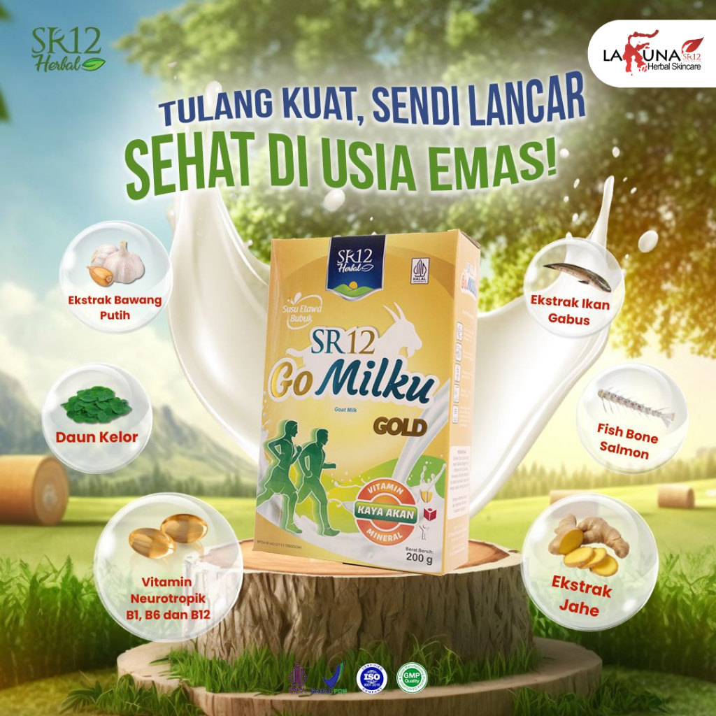 

GOMILKU GOLD SR12 / SUSU KAMBING ETAWA / RENDAH LEMAK TINGI KALSIUM / BEBAS GULA