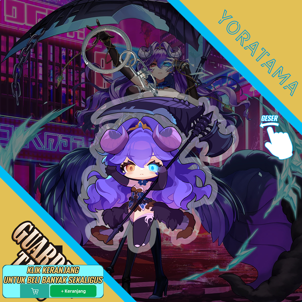 Gantungan Kunci Andras Guardian Tales, Keychain Anime Lucu