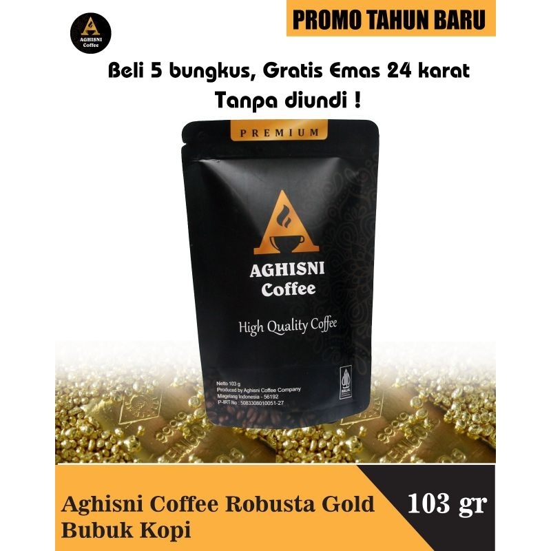 

Aghisni Coffee Robusta Gold Ground (Kopi Bubuk) Bag 103 g