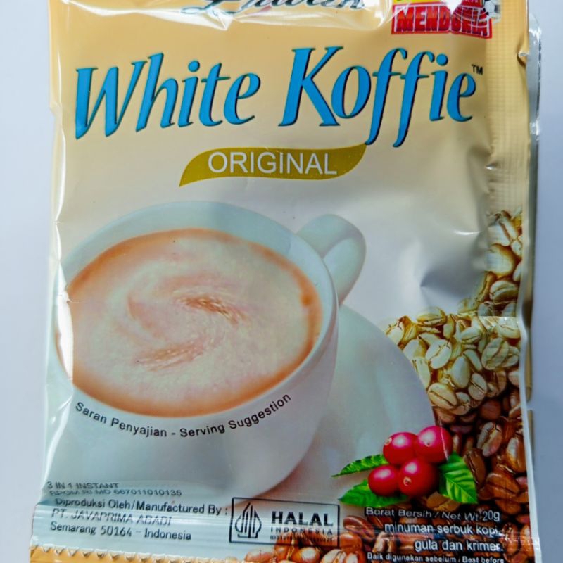 

Luwak White koffie original kemasan 1 renteng isi 10 bungkus (eceran 2000).