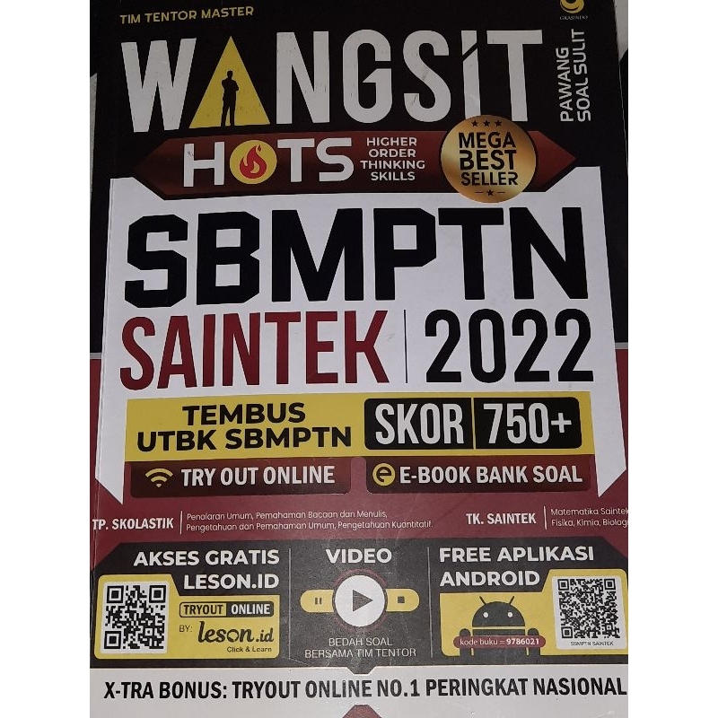 Preloved wangsit HOTS sbmptn saintek 2022