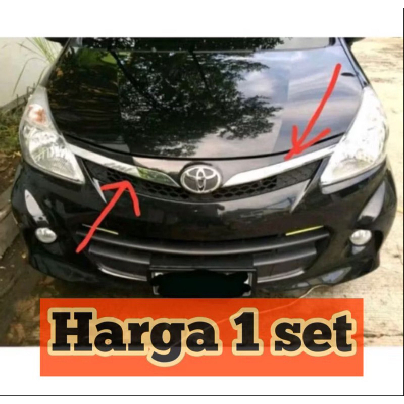 list chrom bemper avanza veloz 2012 2013 2014 set kiri kanan