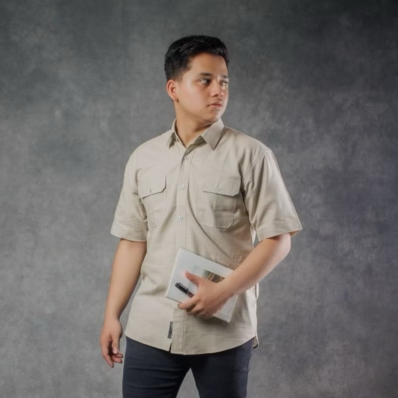 Kemko Pria Dewasa | Dalwa | Kemeja Koko Safari Lengan Pendek