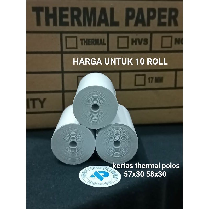 

( 10 ROLL ):KERTAS THERMAL 57X30/57X29MM COCOK UNTUK MESIN PRINTER EDCq