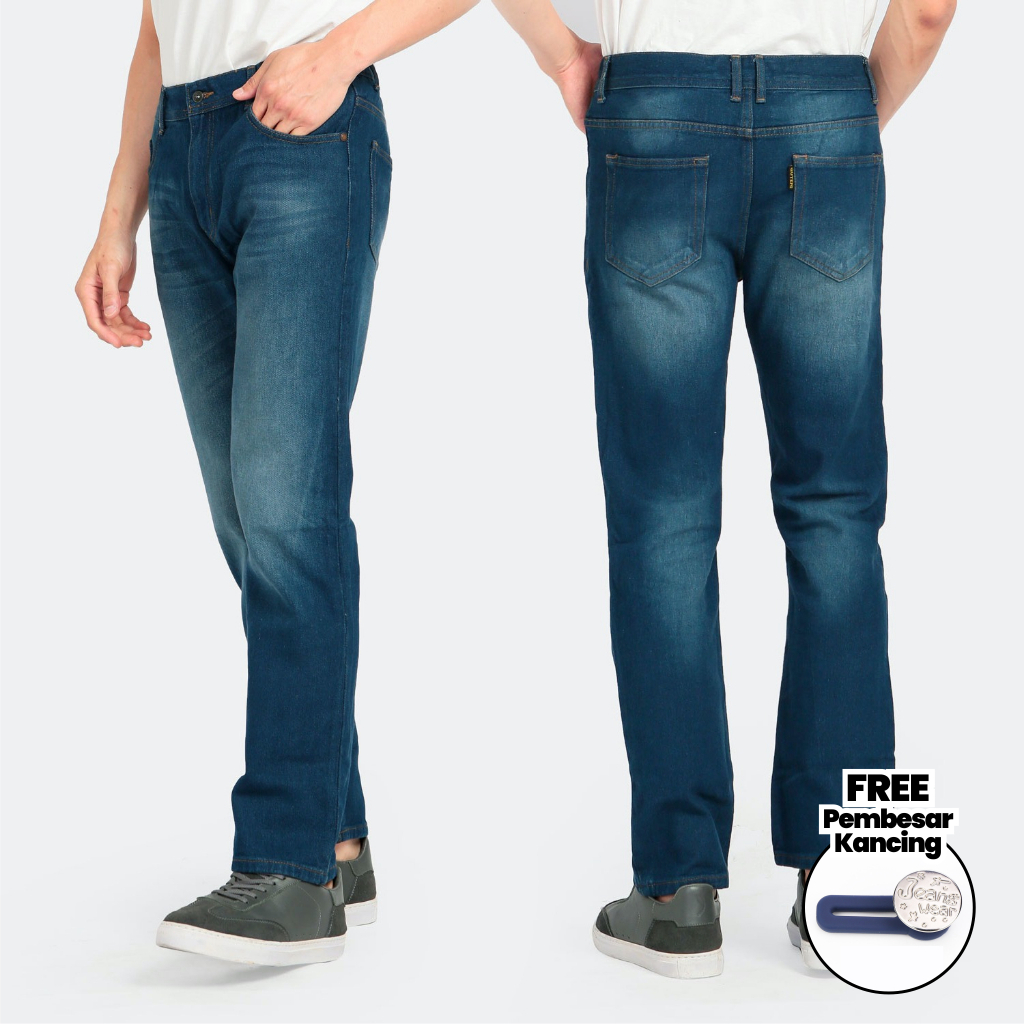 Guten Inc - Celana Cargo Pria Ronald Straight Cargo Blue Wash Pants Guten