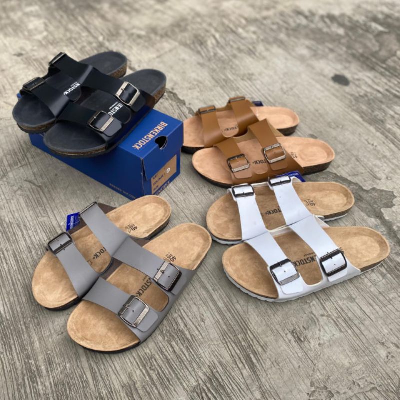 sandal slide pria birkenstock sandal slide pria kulit asli sandal kasual pria double strap kulit