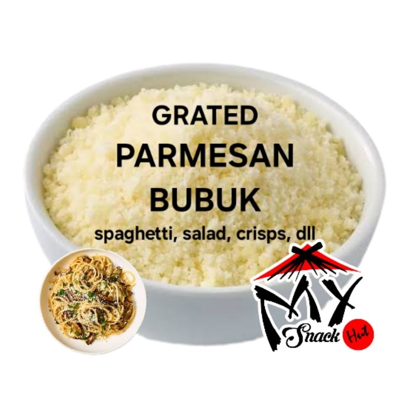 

KEJU PARMESAN BUBUK 50GR GRATED CHEESE PARUT POWDER CIS CHRISPS GARLIC BREAD PITSA KASTENGEL HALAL