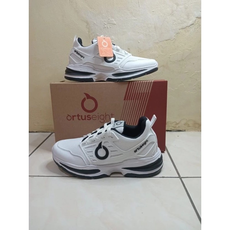 SEPATU PUTIH WANITA/PRIA  OLAHRAGA ORTUS SEPATU LARI /JOGING DEWASA IMPORT QUALITY FREE BOX