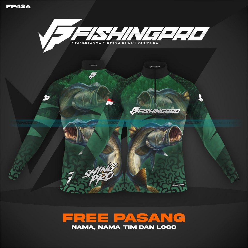 Jersey baju Mancing FishingPro Barramundi Jump Part 138 | Bahan anti UV