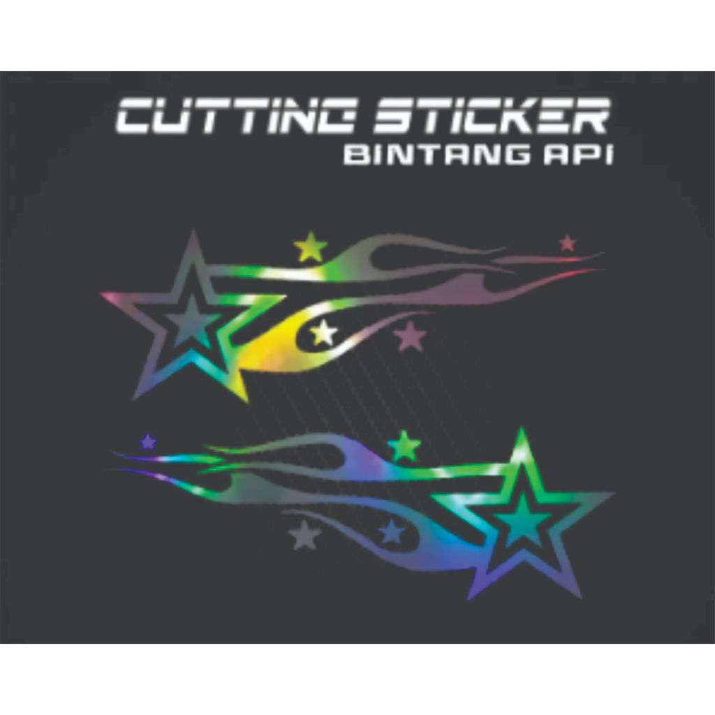 

Stiker bintang api cutting sticker set kanan kiri promo toko,....