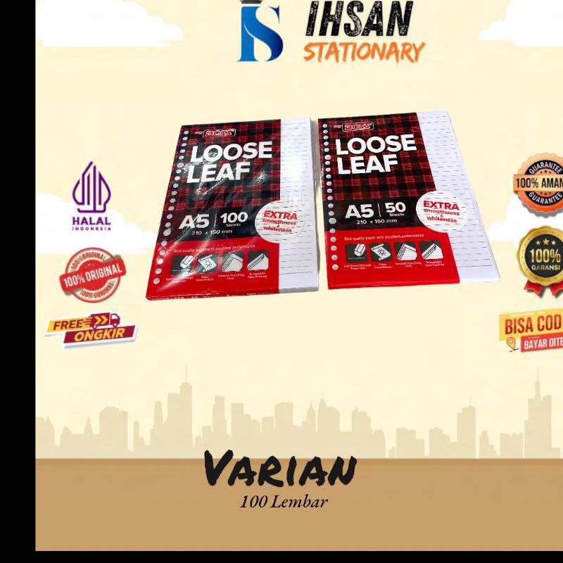

Kertas Loose Leaf/Kertas File Isi Binder A5 (1 Pack)