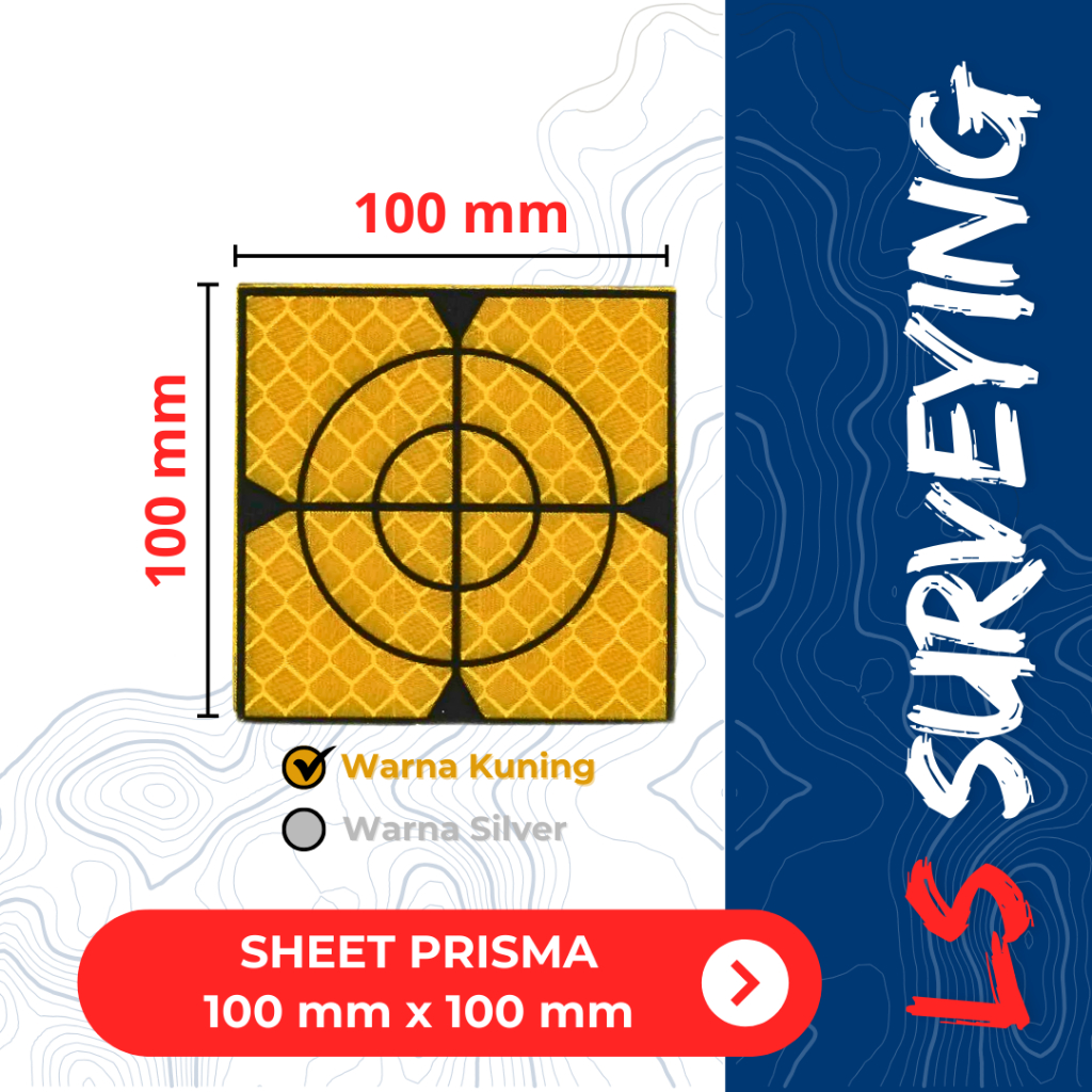 Sheet Prisma Survey Sticker Target Survey Replective Sheet Size 100 mm x 100 mm Prisma Target 10 cm 