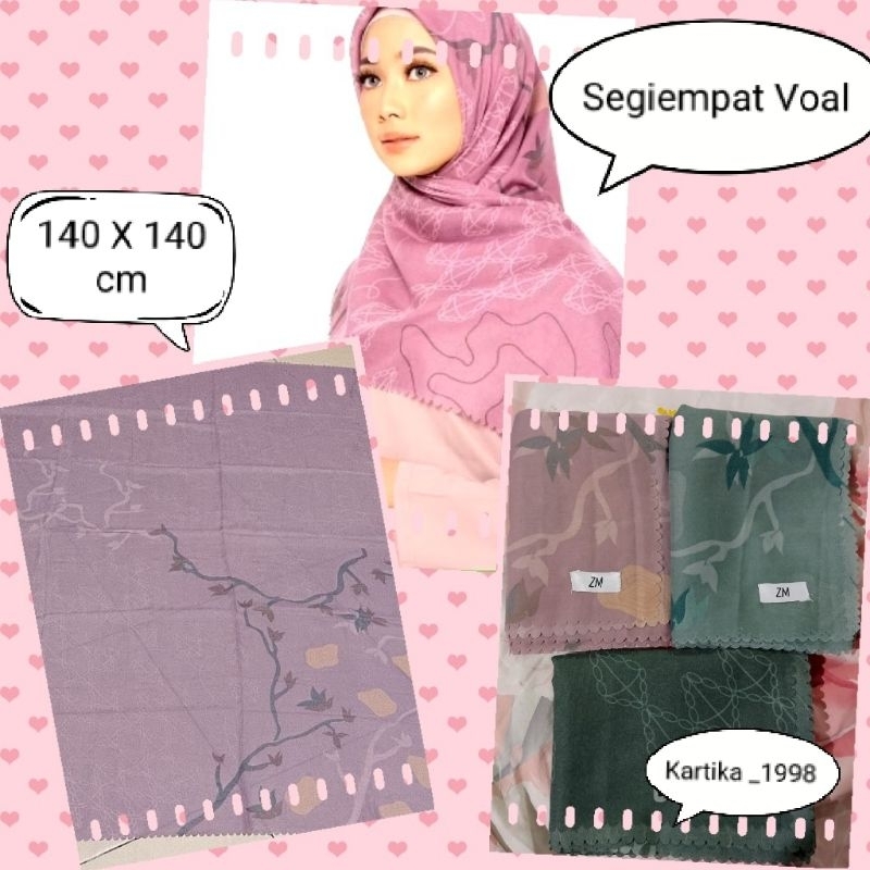 Segiempat Jumbo Voal Motif by Zaskia Mecca, 140 X 140 cm.