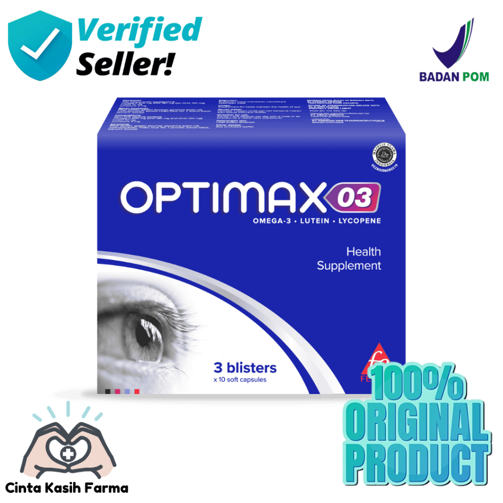 Optimax O3 Omega 3 1 Box isi 30 - Vitamin Kesehatan Mata untuk Dry Eye