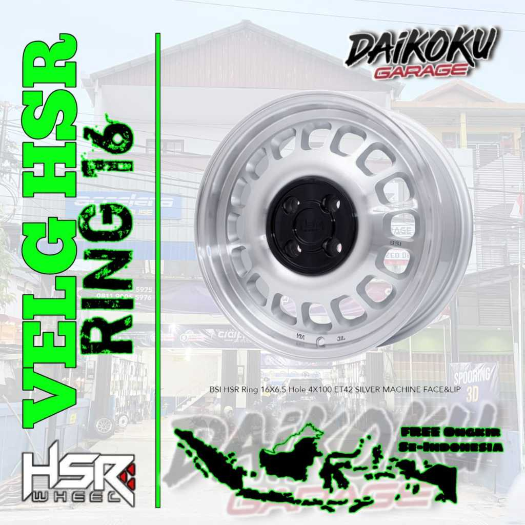 Velg Mobil Racing Model Classic HSR BSI Ring 16 Baut 4x100 Lebar 6,5 | Velg Mobil Hsrbanjarmasin