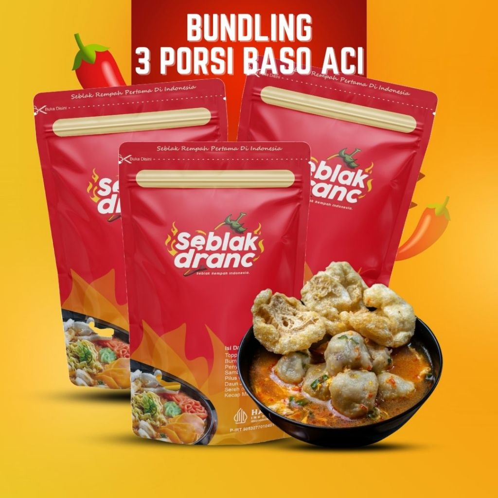 

Paket Bundling 3 Porsi Baso Aci Tulang Rangu Kuah Seblak