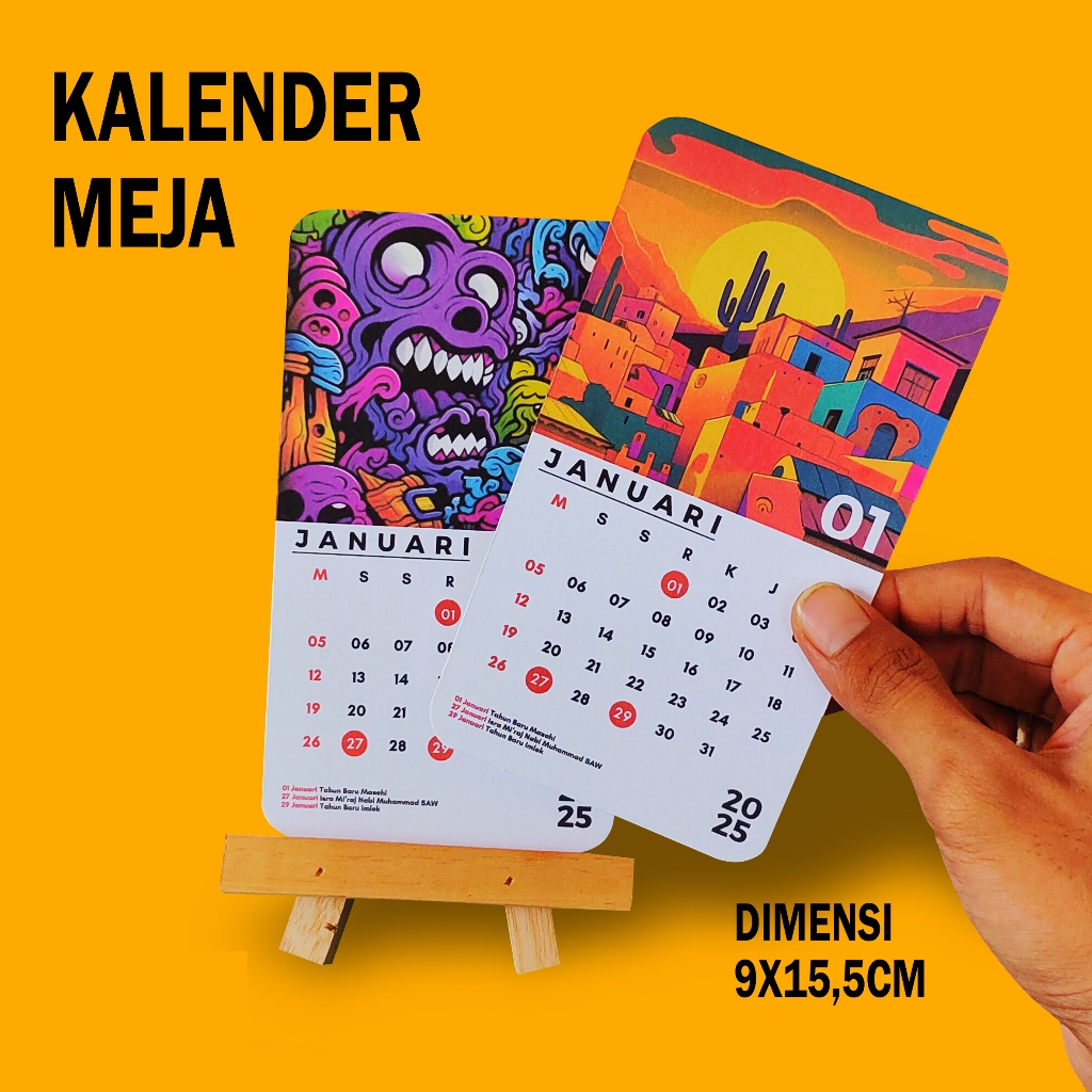 

Kalender Meja Besar Estetik Bahan Tebal 400 GSM | Kalender Custom 2025 Estetik Produk Ready
