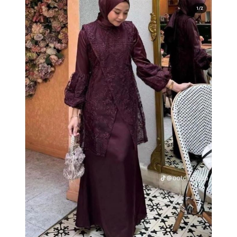 Seragam Gamis Pesta Burgundi Marun sampai Jumbo/ Seragam Bridesmaids