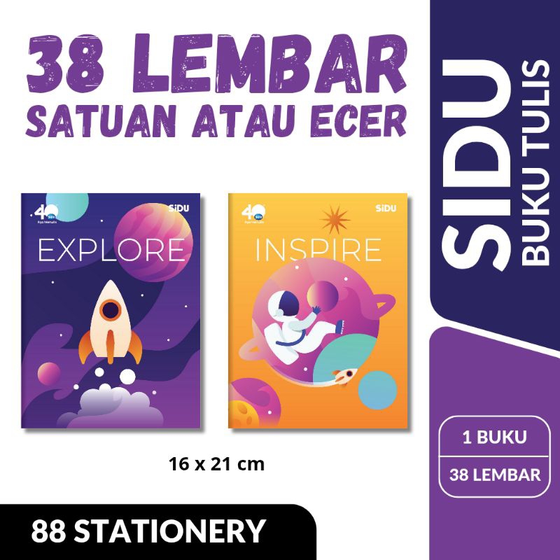 

Buku Tulis Sekolah Sidu / Sinar Dunia Isi 38 Lembar Satuan Pcs atau Ecer / Tebal Termurah Alat Tulis