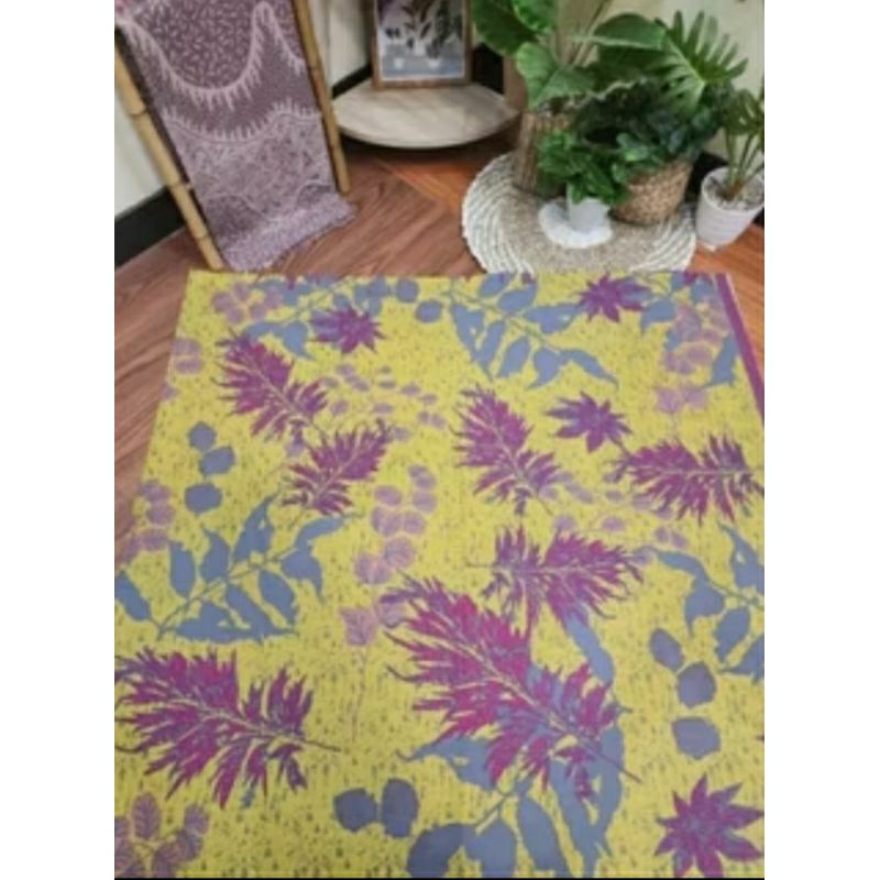 TERLARIS KAIN BATIK LAWEYAN SOLO DAUN AKAR GEDE ECOPRINT KUNING