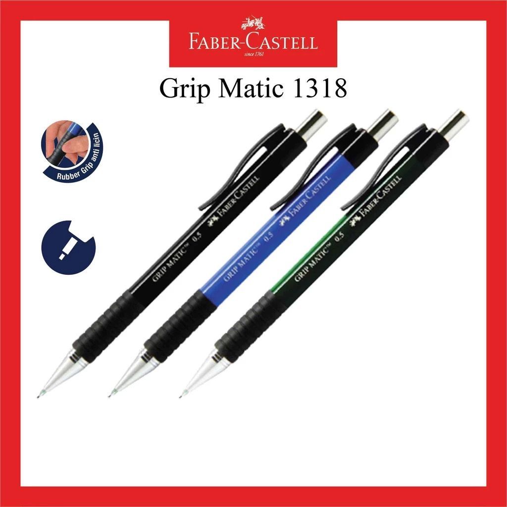 

Pensil Mekanik Faber Castell / Mechanic Pencil Grip Matic 1318 / Tersedia 3 Warna / Ukuran 0.5 MM