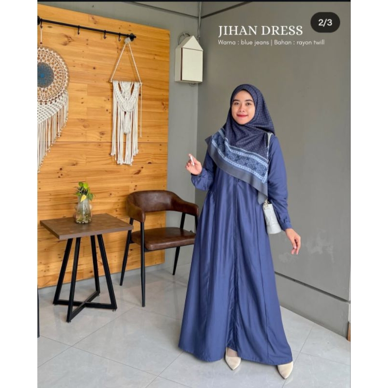 Jihan Dress Blue Jeans Rayon Twiil