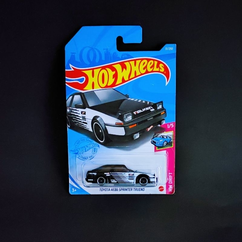 HOTWHEELS TOYOTA AE86 SPRINTER TRUENO FALKEN HITAM