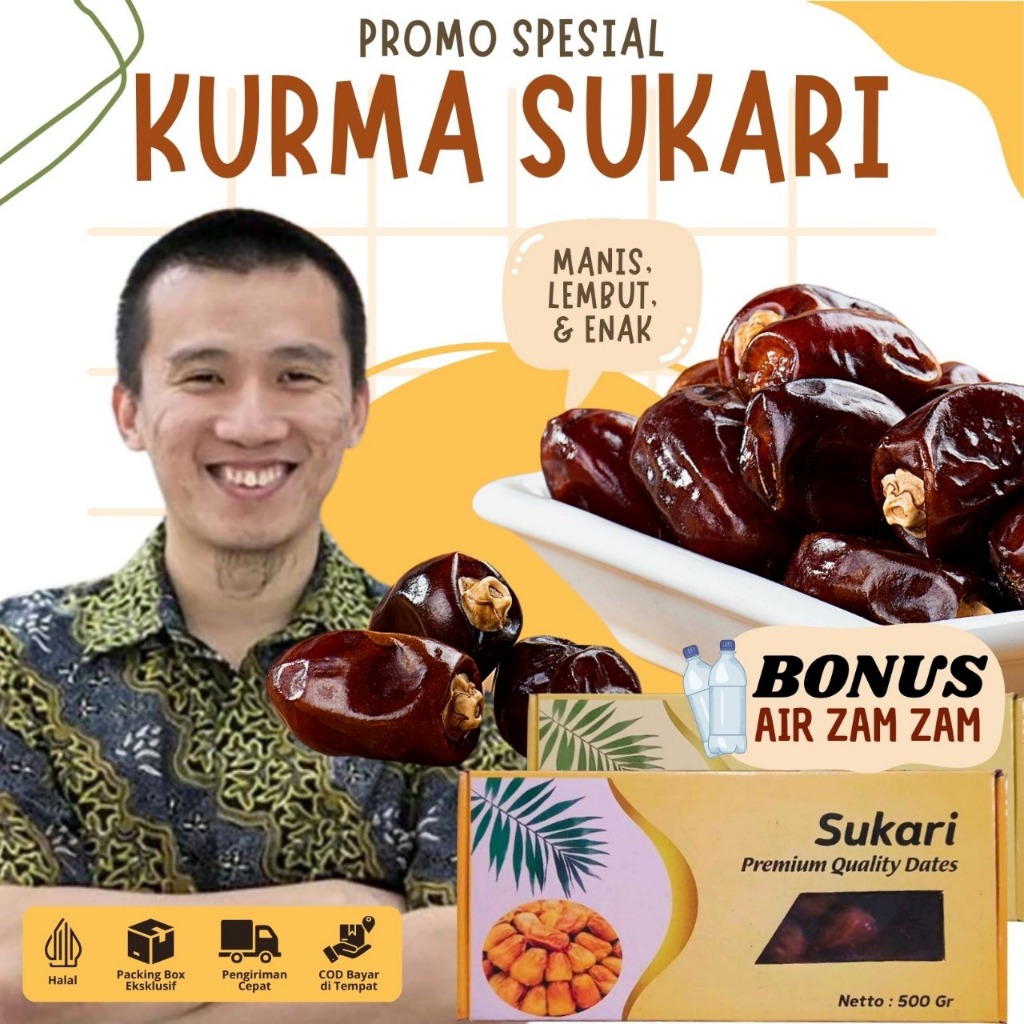 

[BISA COD] Kurma Premium Sukari Original | Kurma Raja Lembut