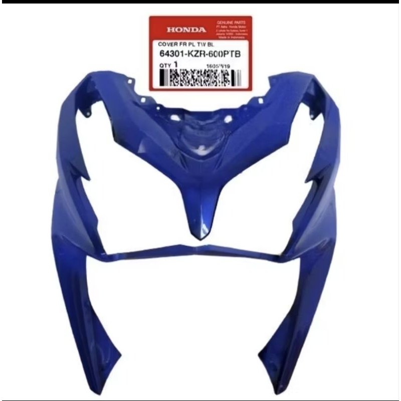 Cover tameng depan biru Honda Vario techno 125 Helm-in FI CBS 64301KZR600PTB