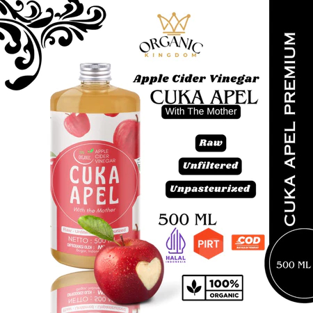 ORGANIC CUKA APEL (GRATIS ONGKIR) Cuka Apel 250ML,500ML,1L / Cuka Apel Original Buat Diminum / Cuka 