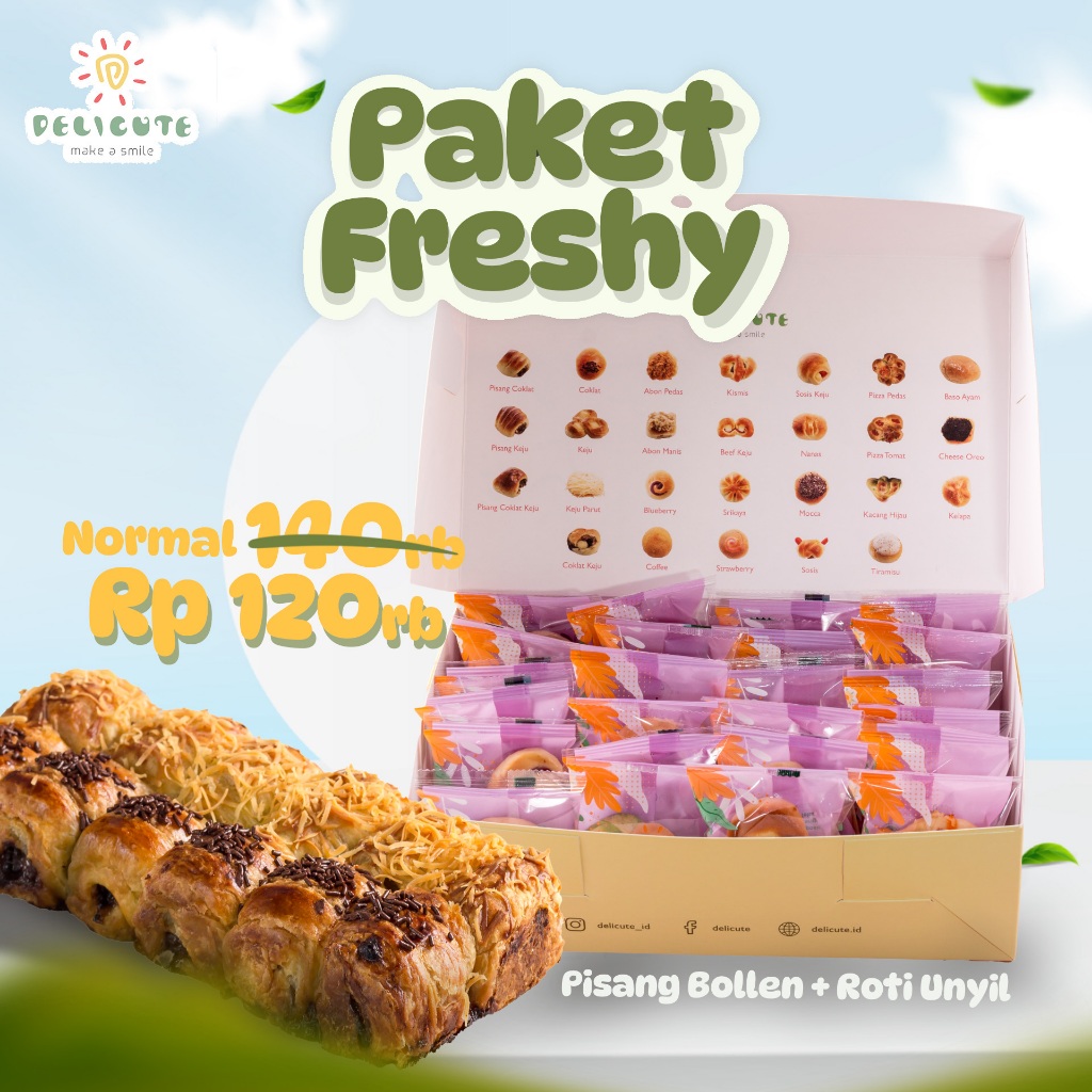 

PAKET FRESHY - BUNDLING PISANG BOLLEN + ROTI UNYIL (MIX RASA)