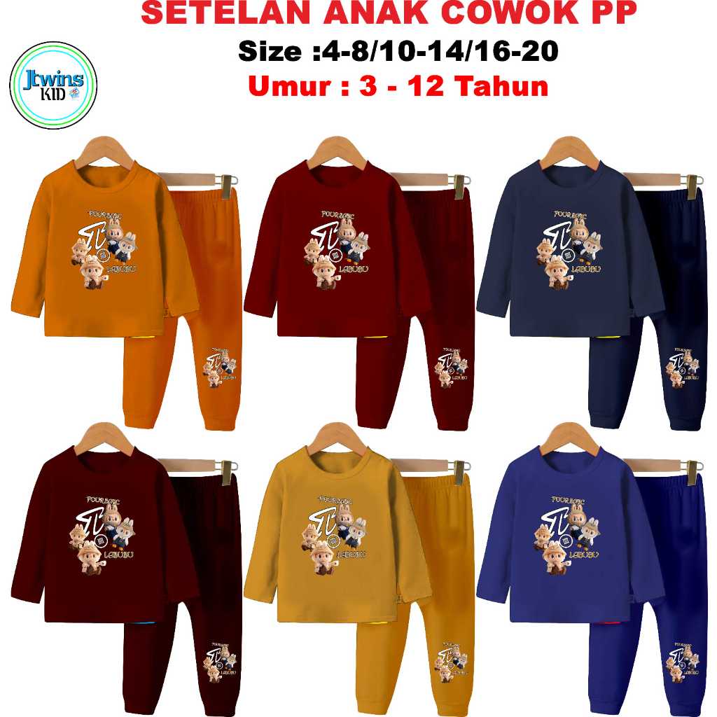 SETELAN BAJU PANJANG ANAK LABUBU COWOK CEWEK SETELAN BAJU ANAK COWOK SETELAN BAJU ANAK CEWEK KAOS AN