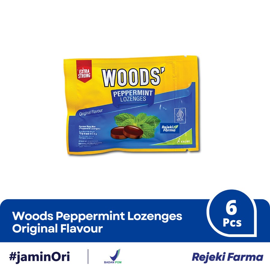 

Woods Peppermint Lozenges Permen 1 Strip isi 6 - Rasa Original Flavour