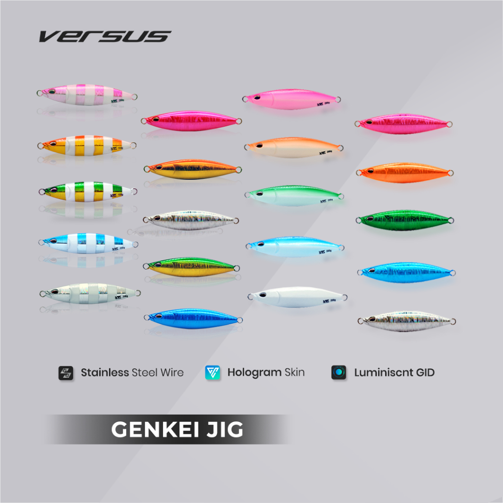 Umpan Jig VERSUS GENKEI JIG Metal Jig 100gr 150gr 200gr Slow Fast Jigging 10cm 12cm 13cm