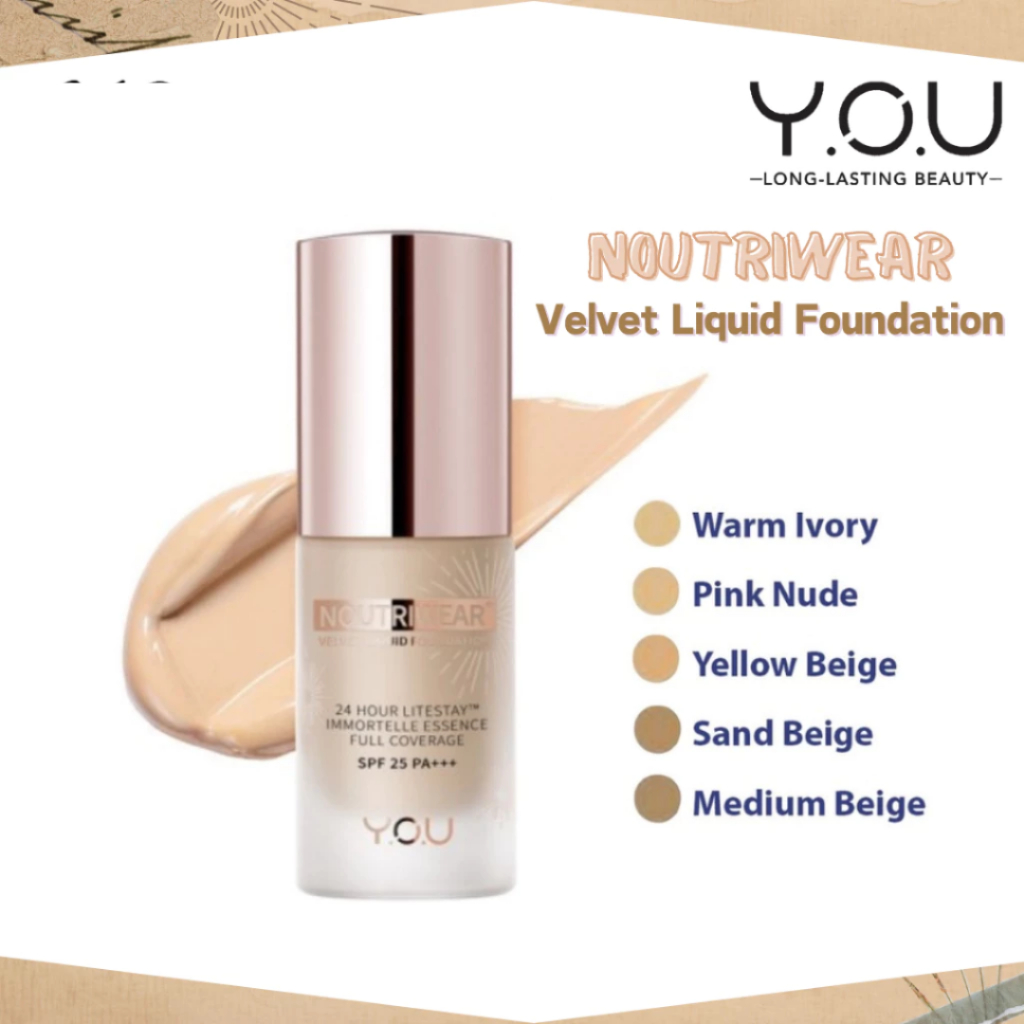 You Noutriwear+ Velvet Liquid Foundation/Alas Bedak
