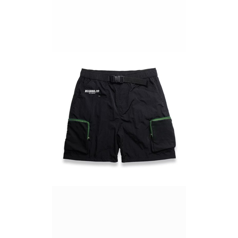 Bellvania-Celana pendek pria shortpants cargo Qadib hitam
