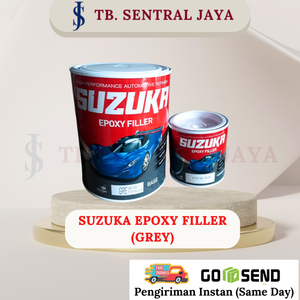 Suzuka Epoxy Filler Grey 1 Kg/Cat Epoxy Suzuka Abu-Abu/Cat Epoxy Mobil/Cat Dasar Mobil