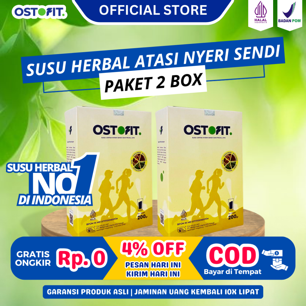 

OSTOFIT - Paket 2 Box Susu Herbal Menyembuhkan Nyeri Sendi dan Asam Urat Tanpa Efek Samping