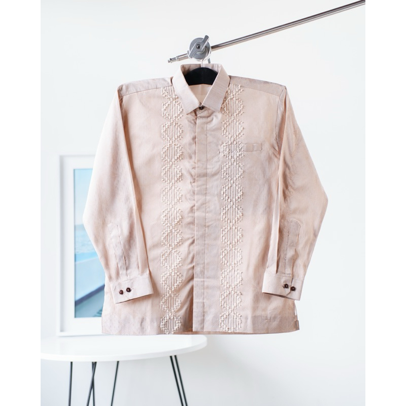 Hanomn tenun - Samdha Kemeja Songket  Bulu Lengan Panjang / Atasan Batik Pria