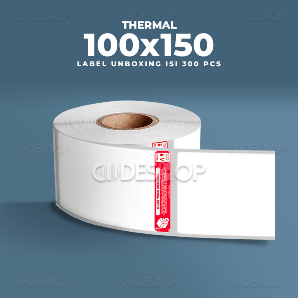 

Label Thermal 100x150 mm 1 Line Core 1 inch isi 300 Pcs Stiker