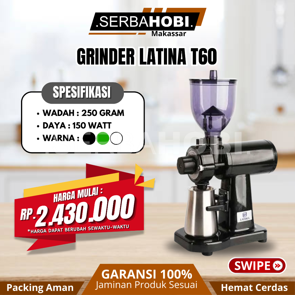 Grinder Elektrik Latina T60 Espresso / Alat Gilingan Kopi Listrik