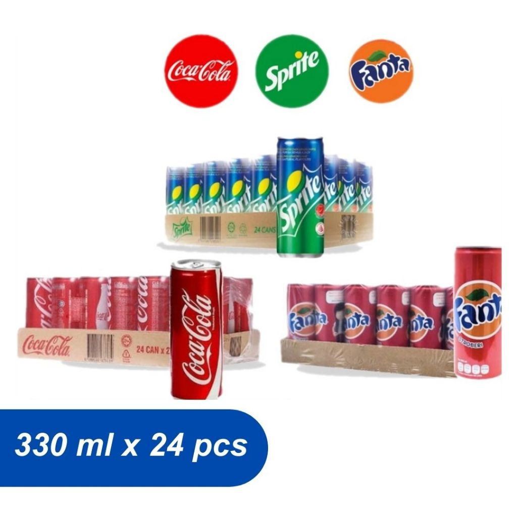 

Coca-Cola/ Fanta/ Sprite Slim Kaleng 330 ml / Pack isi 24 pcs