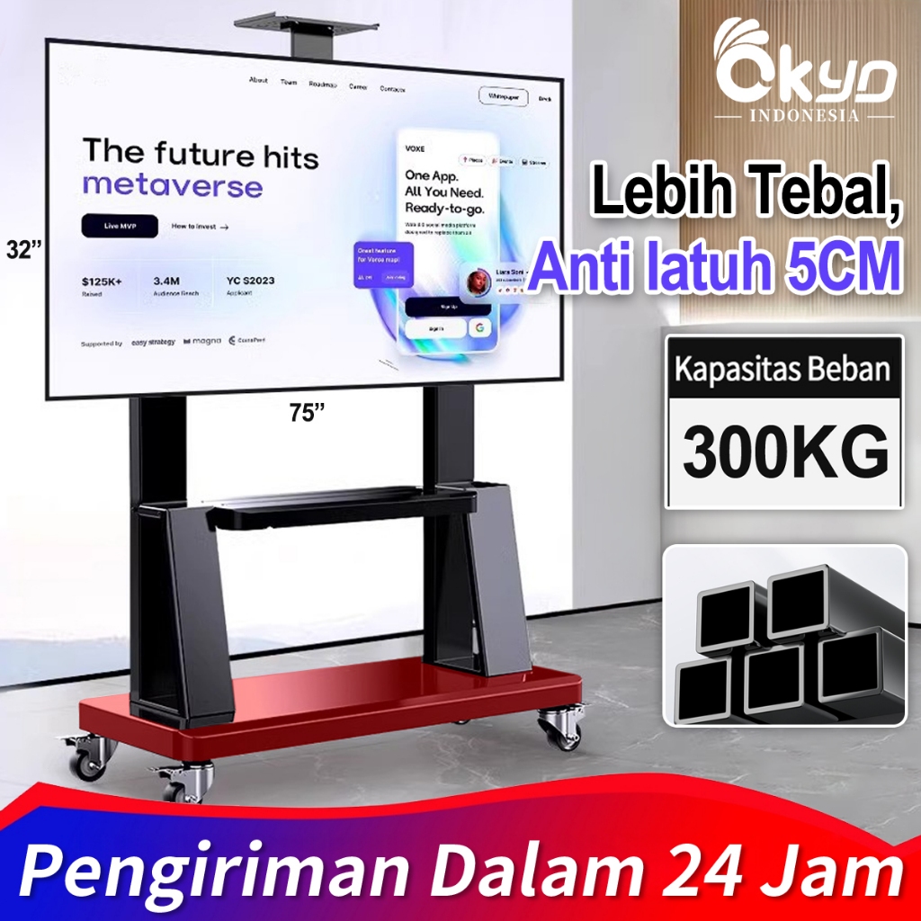 Bergerak Bracket Standing tv 32-85 Inch TV Berdiri Stand Universal Dapat Disesuaikan LED TV Stand