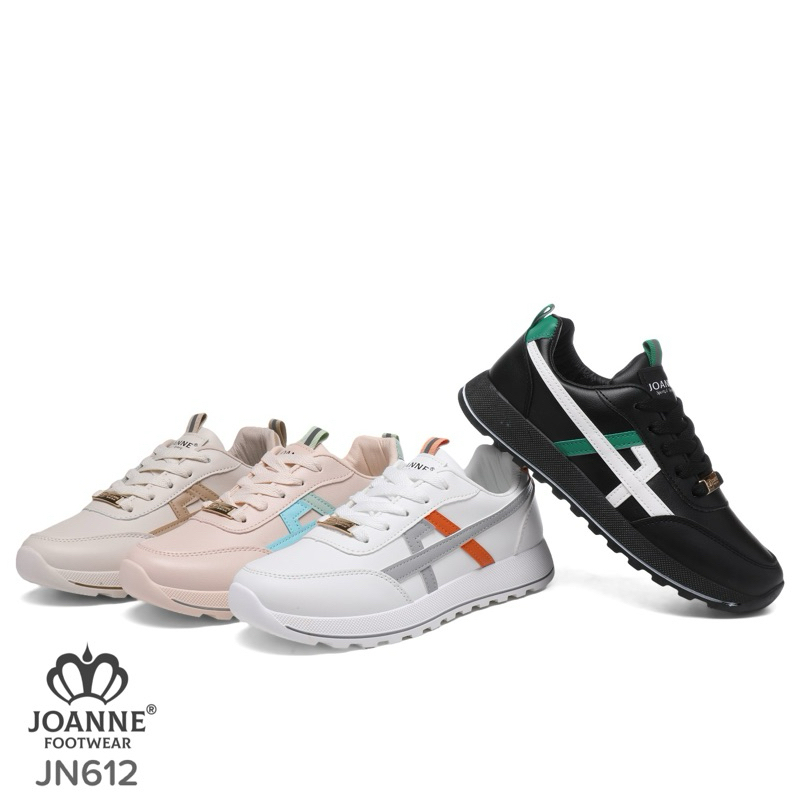JOANNE FOOTWEAR Casual Leather Sport Sneakers Shoes Sepatu Wanita #JN612