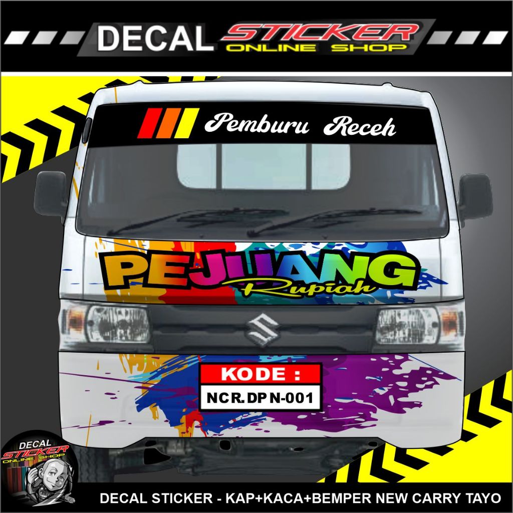 STIKER NEW CARRY PICKUP DEPAN DECAL KAP BEMPER KACA MOBIL VARIASI