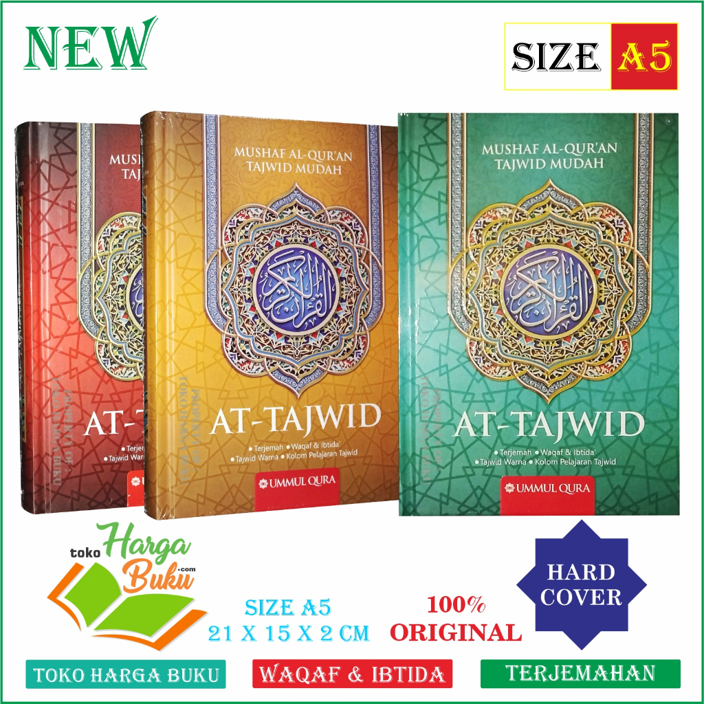 Foto Al-Quran Tajwid A5 HC Mushaf Al-Qur'an At-Tajwid Warna Mudah Terjemah Waqaf Ibtida' Kolom Pelajaran Tajwid Penerbit Ummul Qura